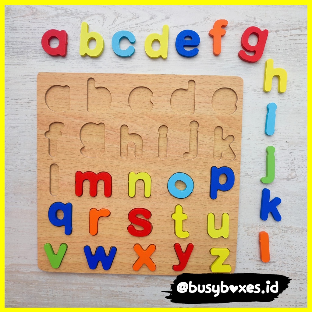 [busyboxes.id] Mainan Edukasi Puzzle Mengenal abjad kecil Wooden Toys Wooden Puzzle Mainan Kayu Mainan Montessori