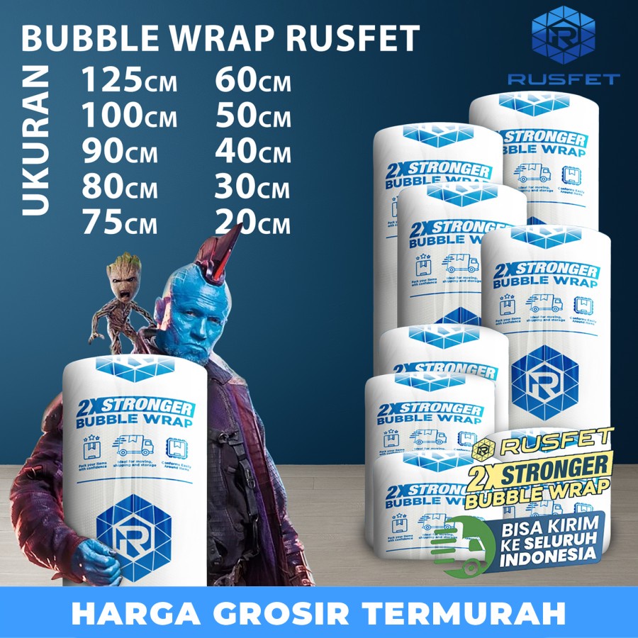 

Plastik Bubble Wrap Packing Rusfet Bening 50M Bubblewrap