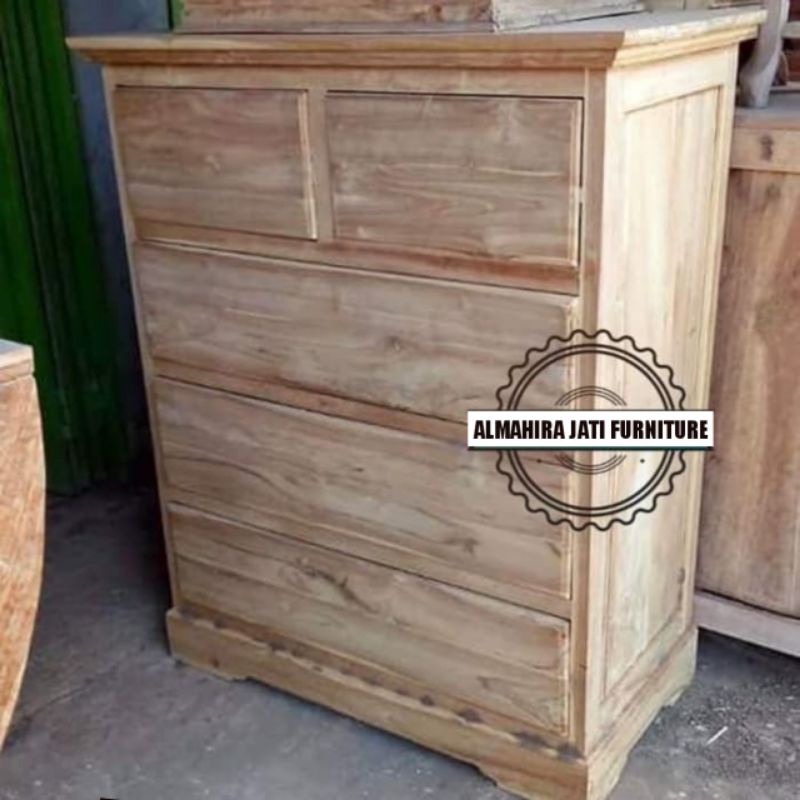 Nakas Jati Mentahan - Lemari samping - Lemari hias jati - lemari pajangan minimalis