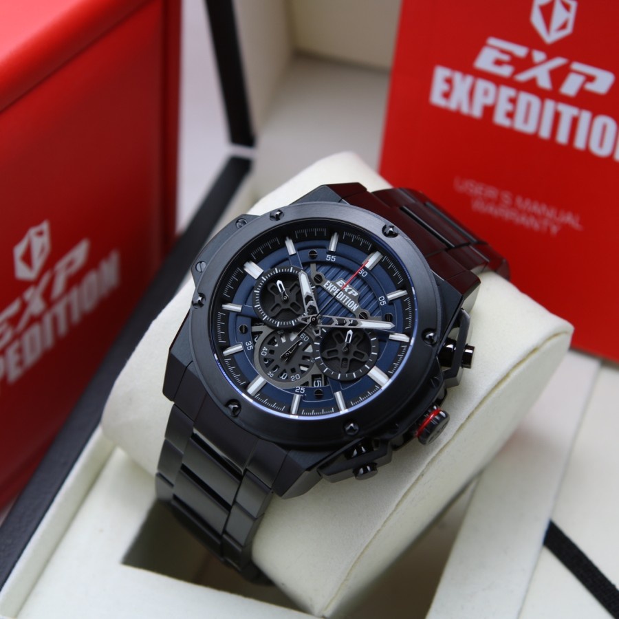 JAM TANGAN PRIA EXPEDITION EXP 6830 / E 6830 / E6830 RANTAI ORIGINAL GARANSI RESMI 1 TAHUN