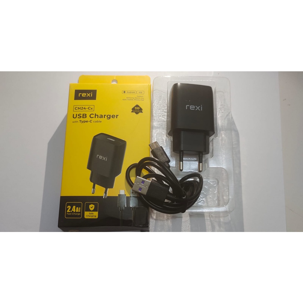 Charger Rexi BC24-MS Dual USB With Micro Usb Dan Charger Rexi CH24-CX With USB Type C 2.4A CHARGER