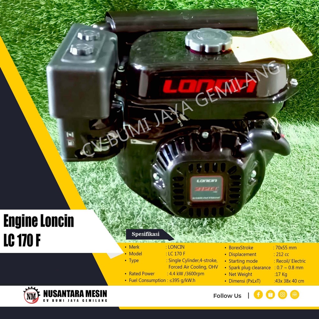 MESIN PENGGERAK SERBAGUNA / ENGINE LONCIN LC 170 F