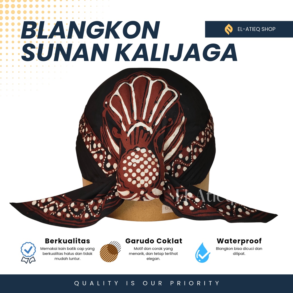 Blangkon Sunan Kalijaga Halus Garudo Coklat Belangkon Sunan Kalijaga Alusan Cuci Lipat Tanpa Kertas