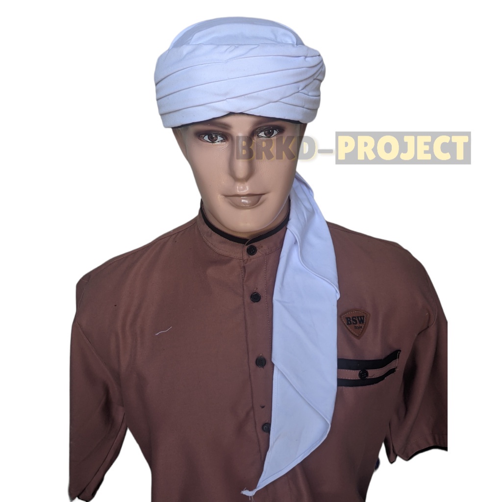 imamah putih praktis permanen putih - peci habib - iket sorban peci iket wali sunan kopeah kopiah ko