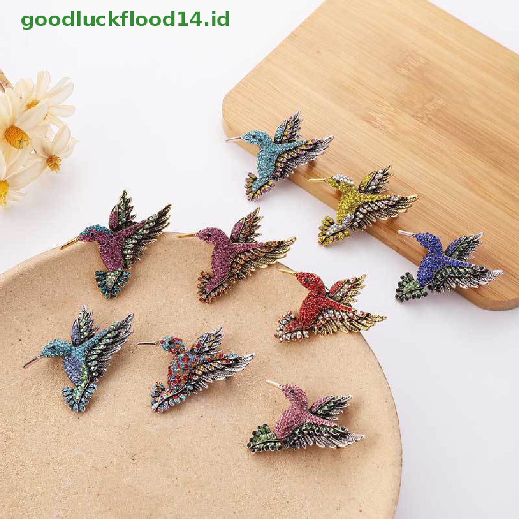 [GOOGFOUR] Bros Hummingbird Berlian Imitasi Untuk Wanita Lucu Gaya Burung Perhiasan Brooch Pin [TOP]