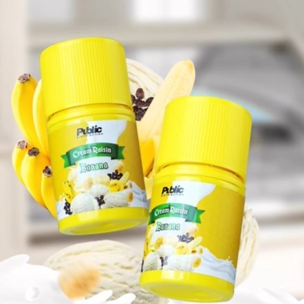 NEW LIQUID CREAM RAISIN BANANA KUNING 60ML AUTHENTIC