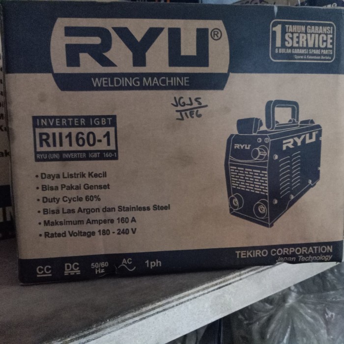 Generator Ryu Mesin Las Listrik Trafo Rii160-1 Inverter Igbt 1.300Wat