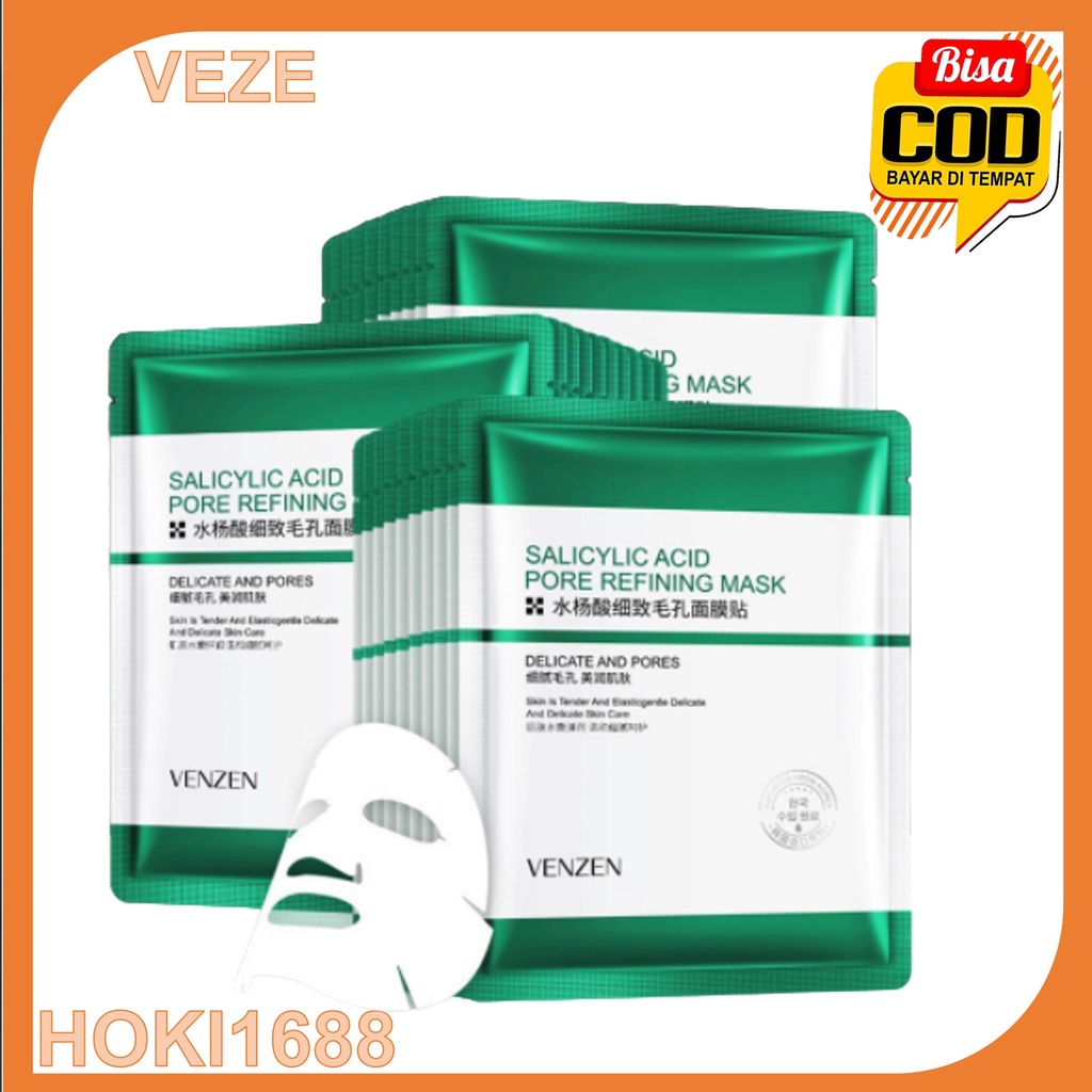 VEZE Sheet Mask Masker Wajah Salicylic Pore Refining Facial Mask