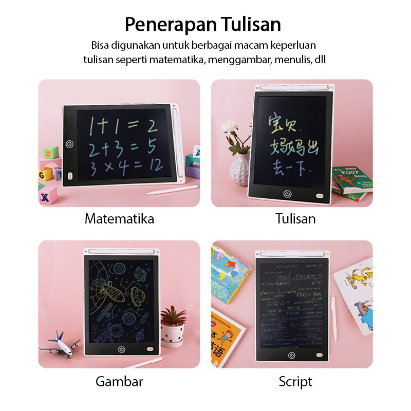 LCD Writing Tablet Drawing Board tab Alat tulis Papan Pen Layar 8.5 inch