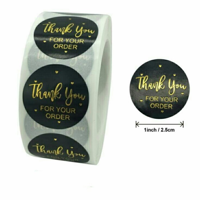 

:0:0:0] Stiker Ucapan Terima Kasih Sticker Thank You Hitam Glossy Emas Murah