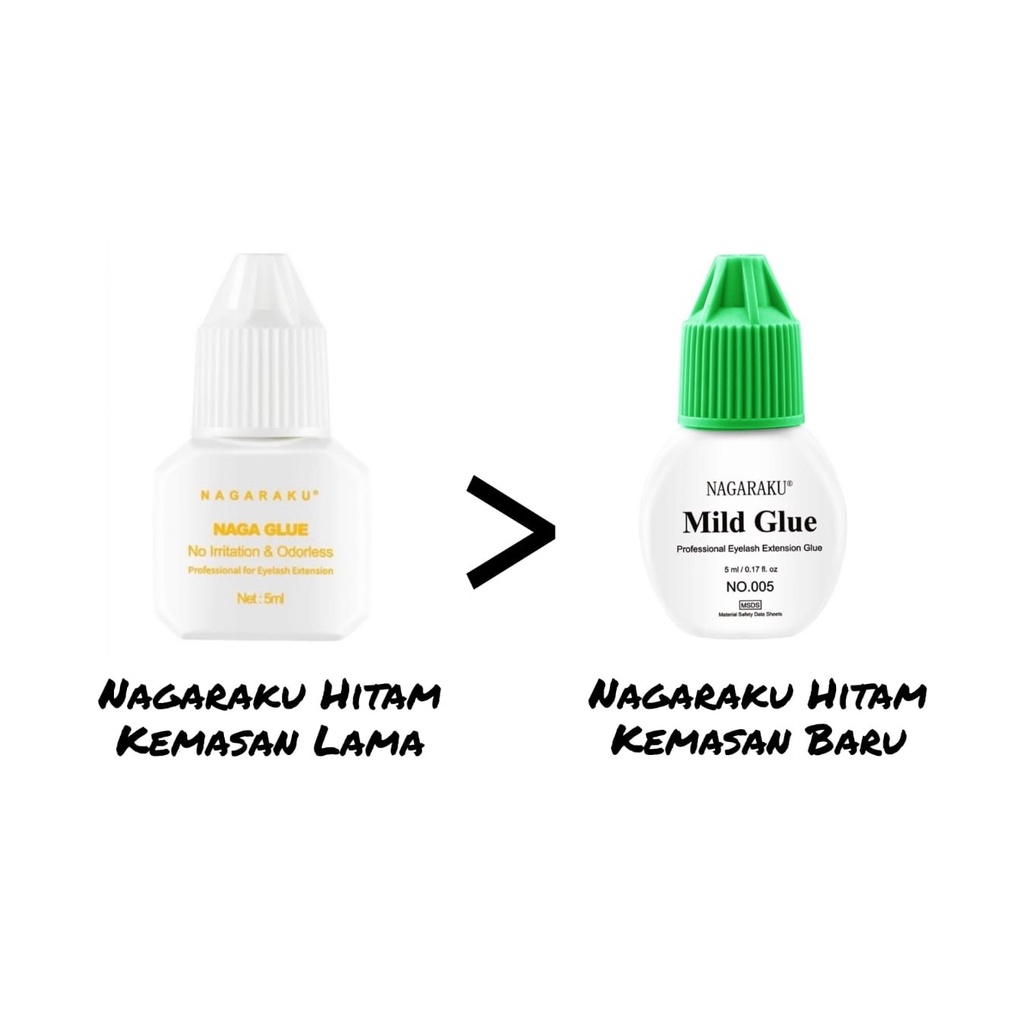 Nagaraku Glue NEW PACKAGING LEM BULUMATA TANAM NAGARAKU kemasan baru TAHAN LAMA TIDAK PERIH / GLUE EYELASH EXTENSION BEST SELLER