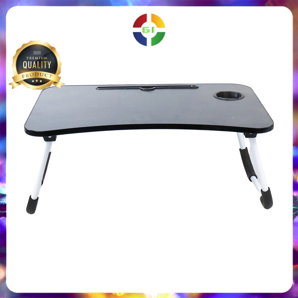 Meja Laptop Lipat Foldable Notebook Desk Table Black COD