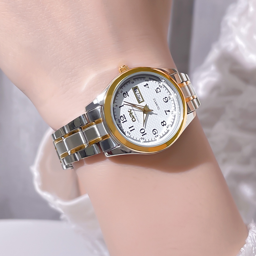 OPK Jam Tangan Wanita Anti Air Original Stainless Steel Cewek Kalender Bercahaya Luminous Women Watch