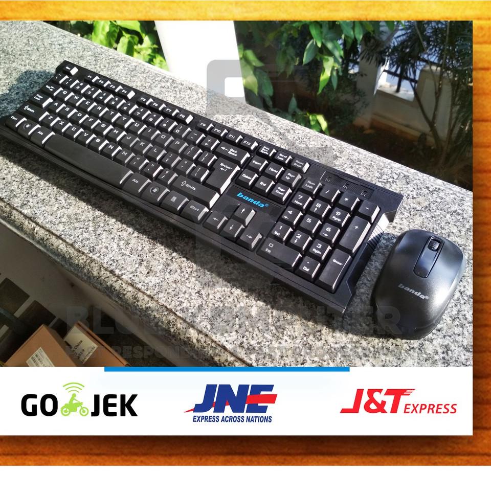 ✸ Bluekomputer - Keyboard Wireless dan Mouse Set Banda W200 / KEYBOARD WIRELESS BANDA - Termurah COD