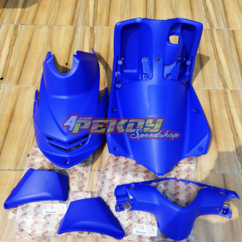 Dek kantong, batok blk, cover mesin Mio soul warna biru Ori yamaha thailand pekoy 36