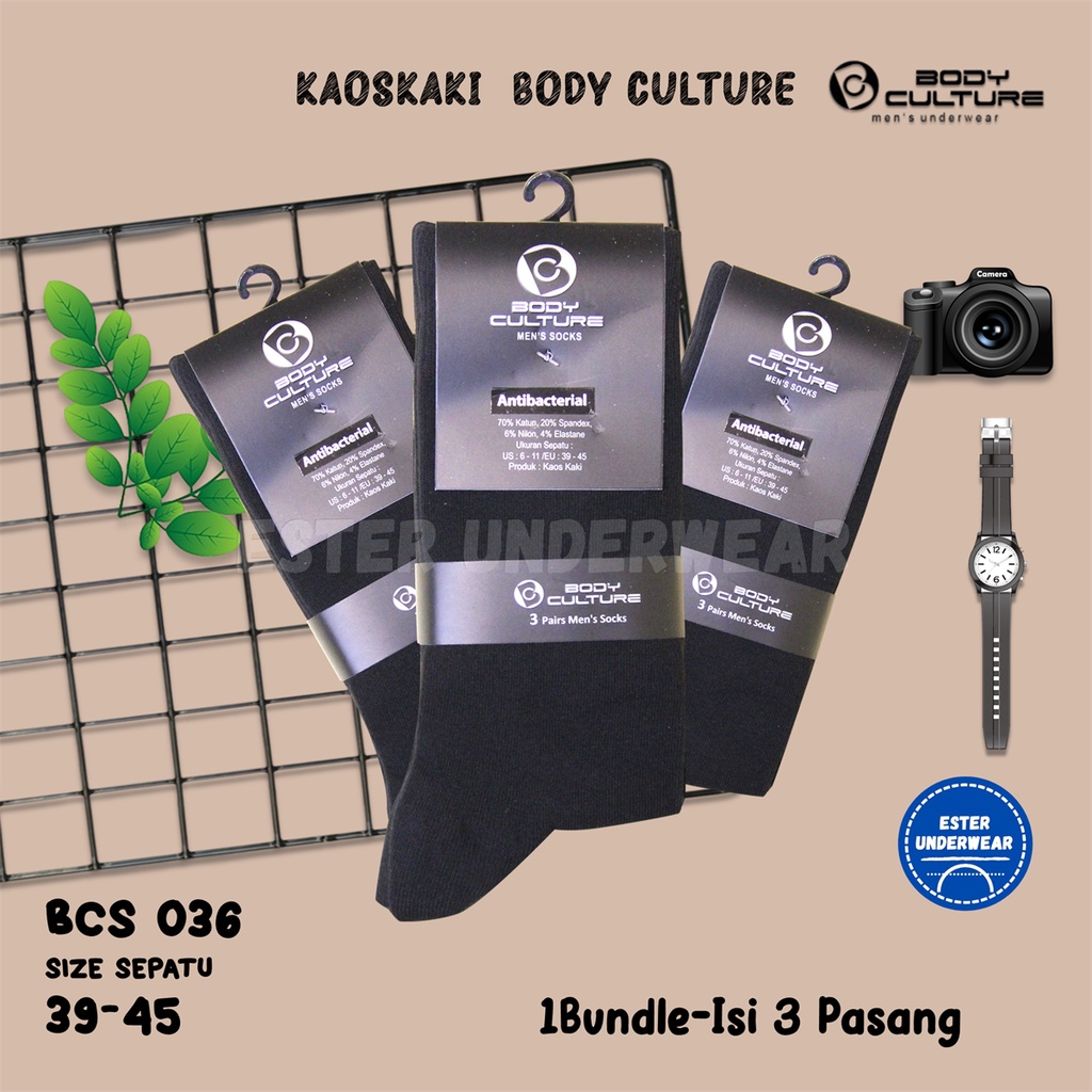 Kaos Kaki Casual Body Culture BCS036  Bundle Isi 3 Pasang