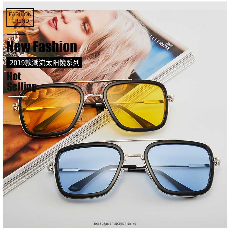 Kacamata Tony Stark Steampunk HD Polarized Sunglasses Unisex - 66218