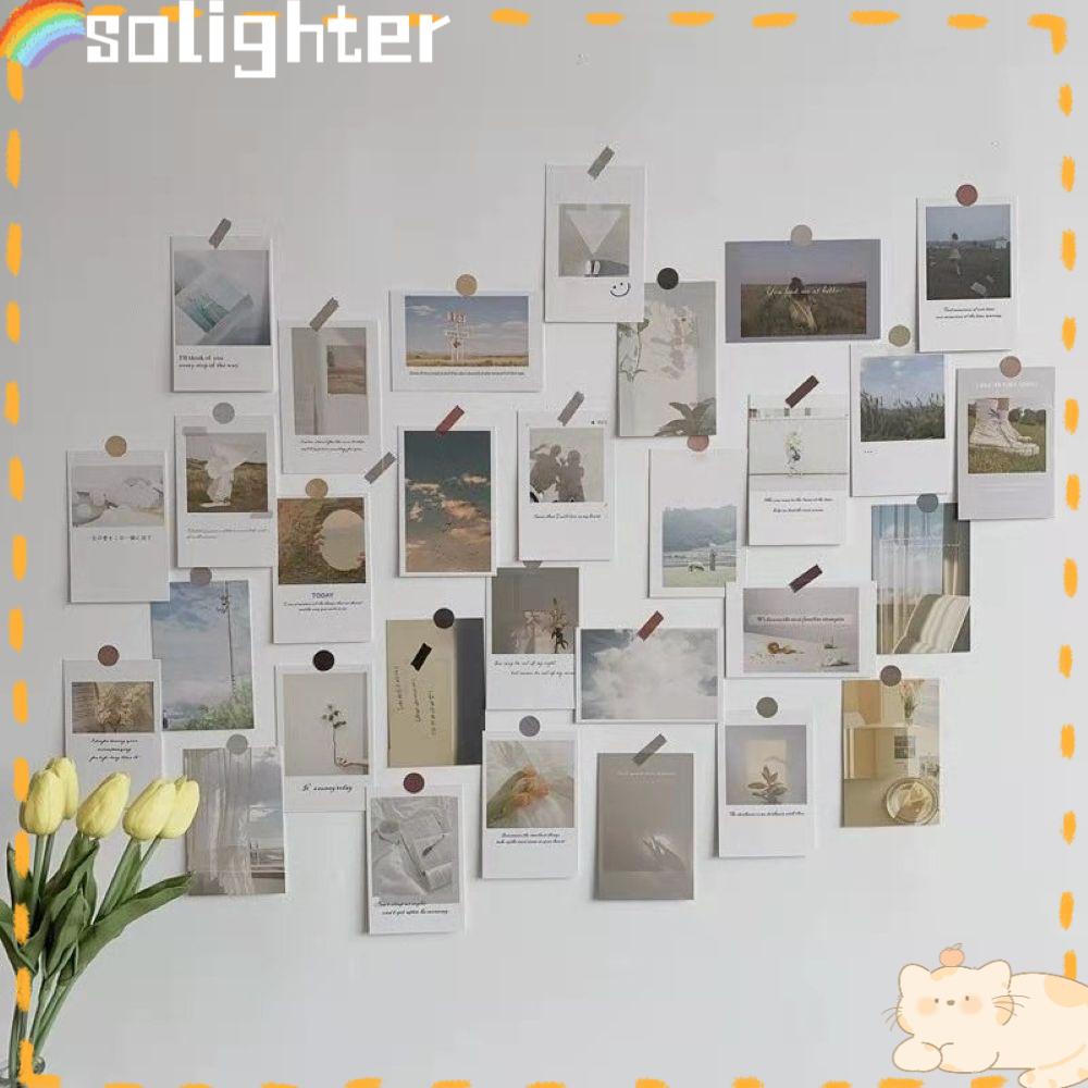 Solighter 30lembar Postcards Gift Wall Art Fotografi Props Gambar Aesthetic