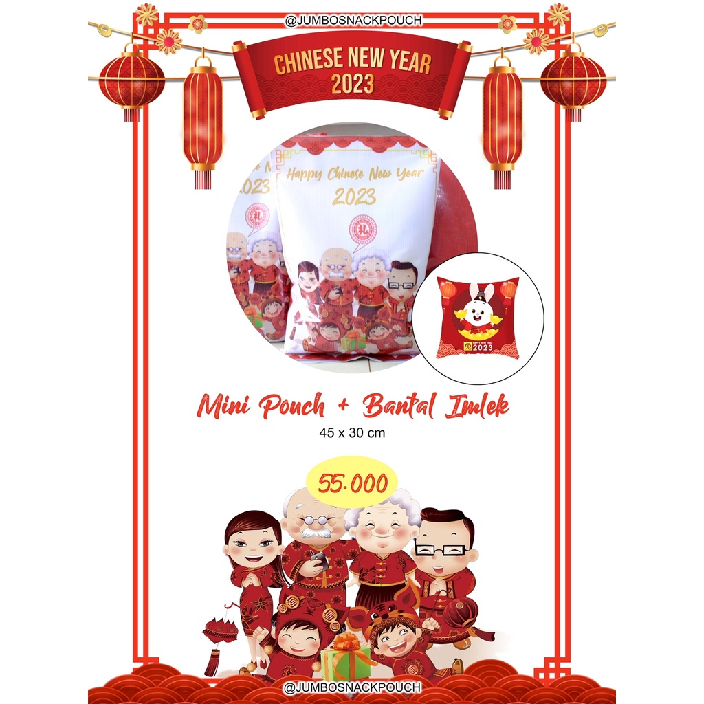 ( JSO ) HAMPERS IMLEK mini pouch bantal kue keranjang imlek / souvenir cny / hampers cny / souvenir imlek