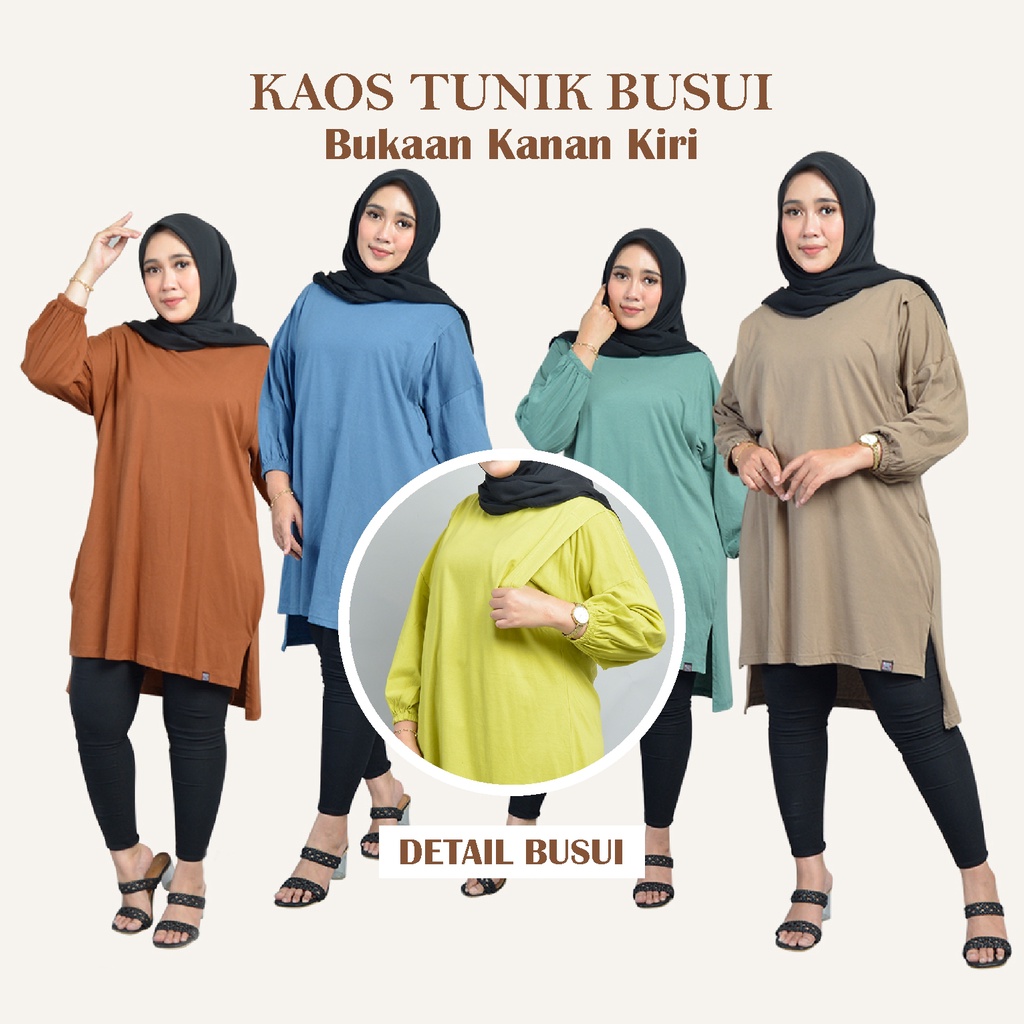 Tunik BUSUI Bukaan Kanan Kiri Oversize Tangan Balon Jumbo