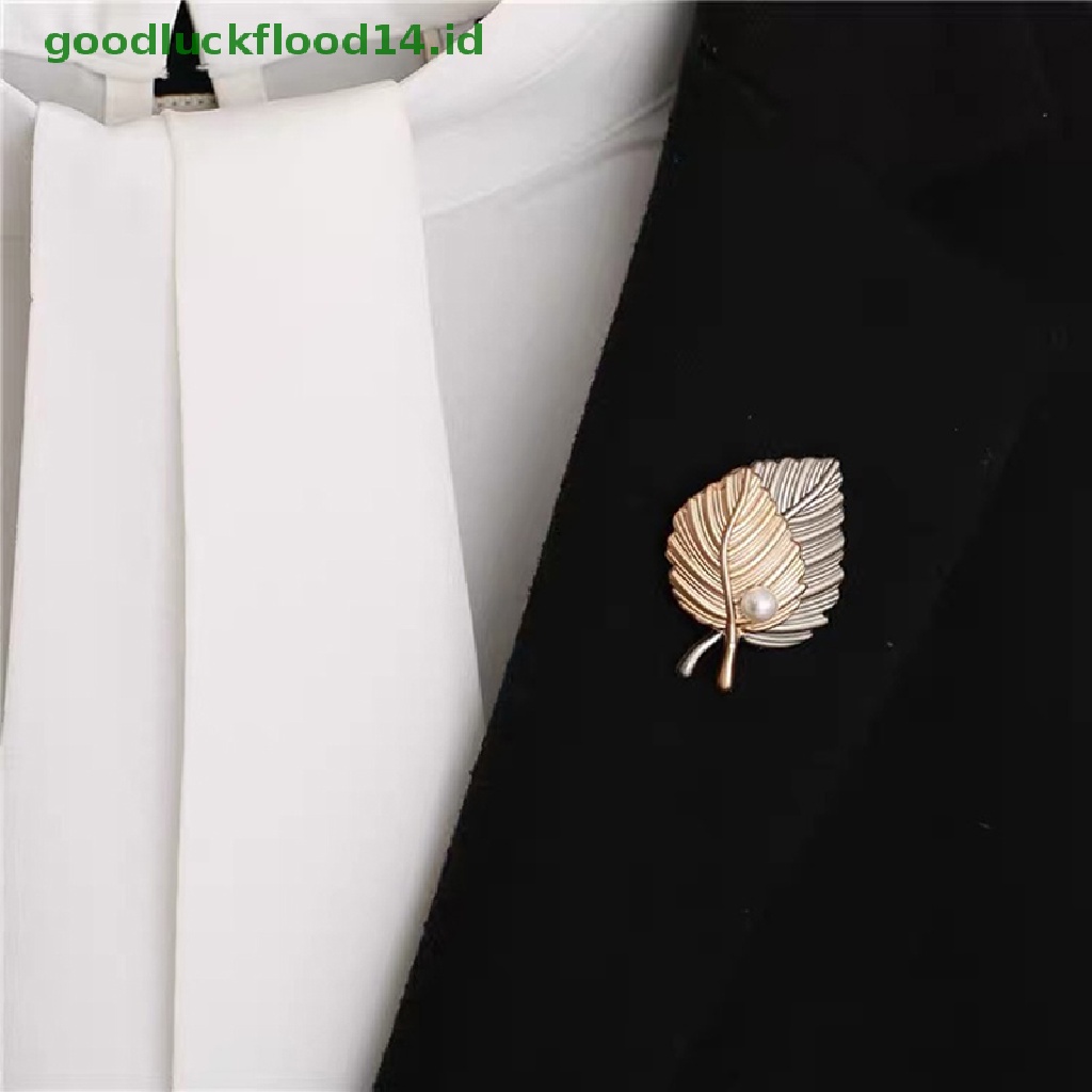 [GOOGFOUR] Maple Leaf Bros Logam Vintage Wanita Gadis Menawan Indah Kerah Lapel Pin Fashion Perhiasan Hadiah Aksesoris Pakaian Pesta [TOP]