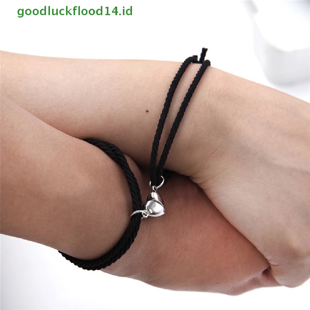 [GOOGFOUR] 2pcs Couple Heart Gelang Tali Braided Distance Magnet Attract Hadiah Persahabatan [TOP]