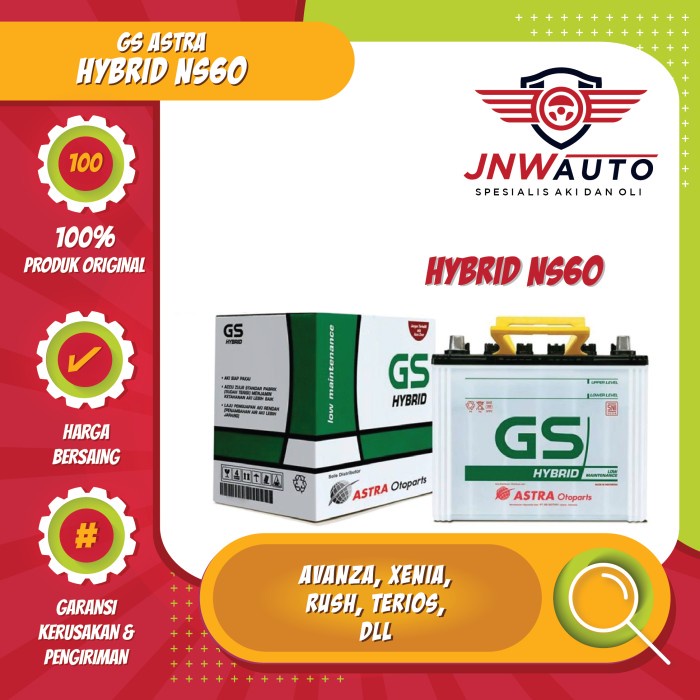 GS ASTRA Hybrid NS60 Aki Mobil Avanza, Rush, Gran Max, Carry, APV