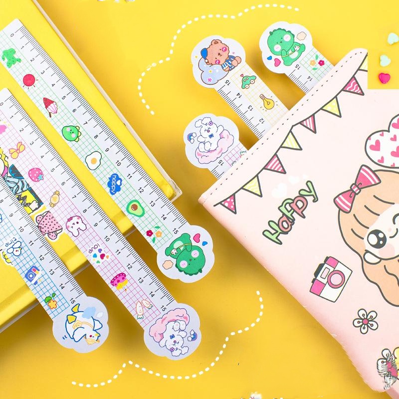 

Ruler/Lucu Kartun Dinosaurus Beruang 15CM Plastik PVC Penggaris Lembut