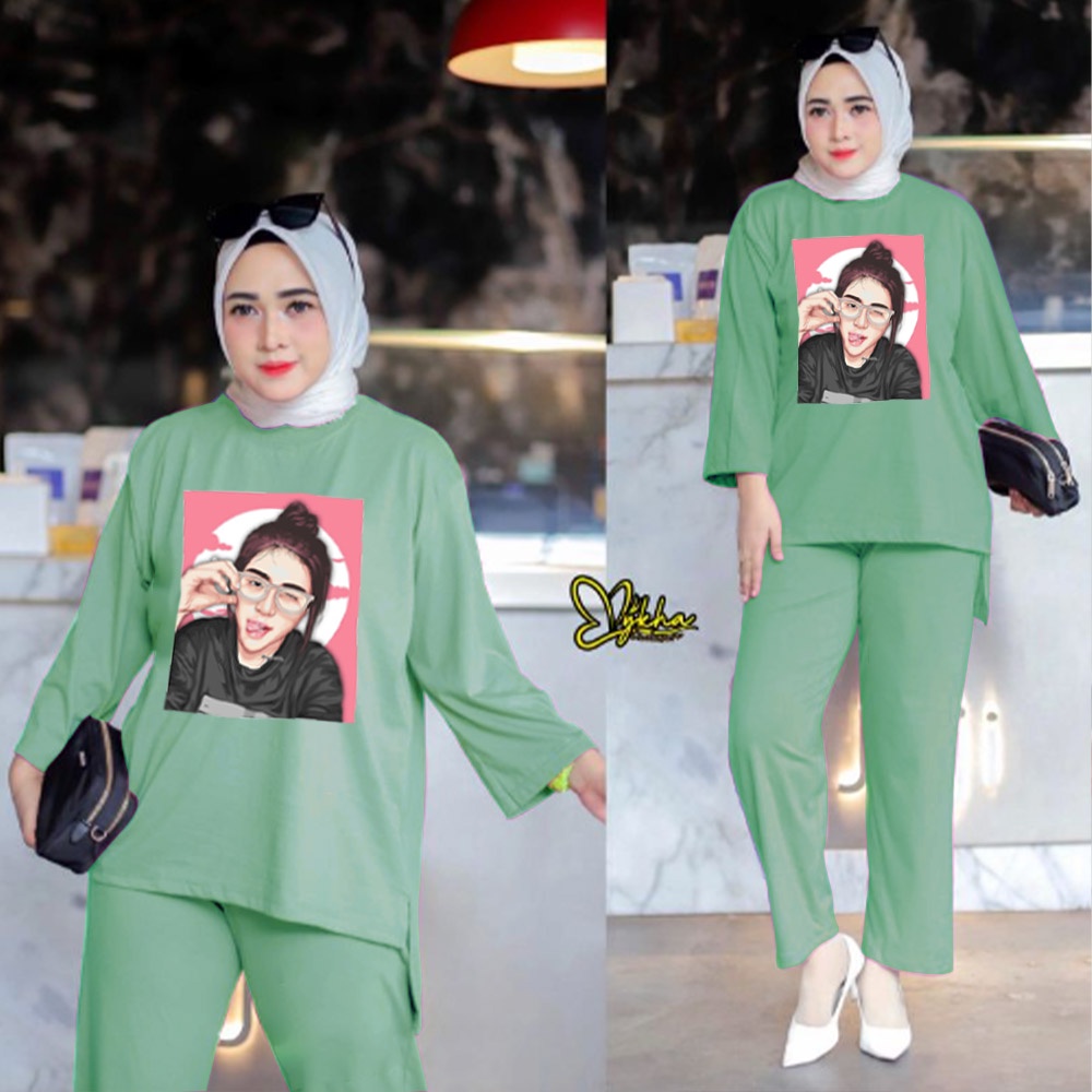 FF SETELAN TUNIK WANITA HIJAB COLABORATION BAHAN BABYTERY IMPORT 012