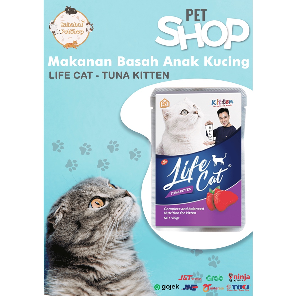 life cat pouch kitten tuna dan adult chicken tuna 85gr