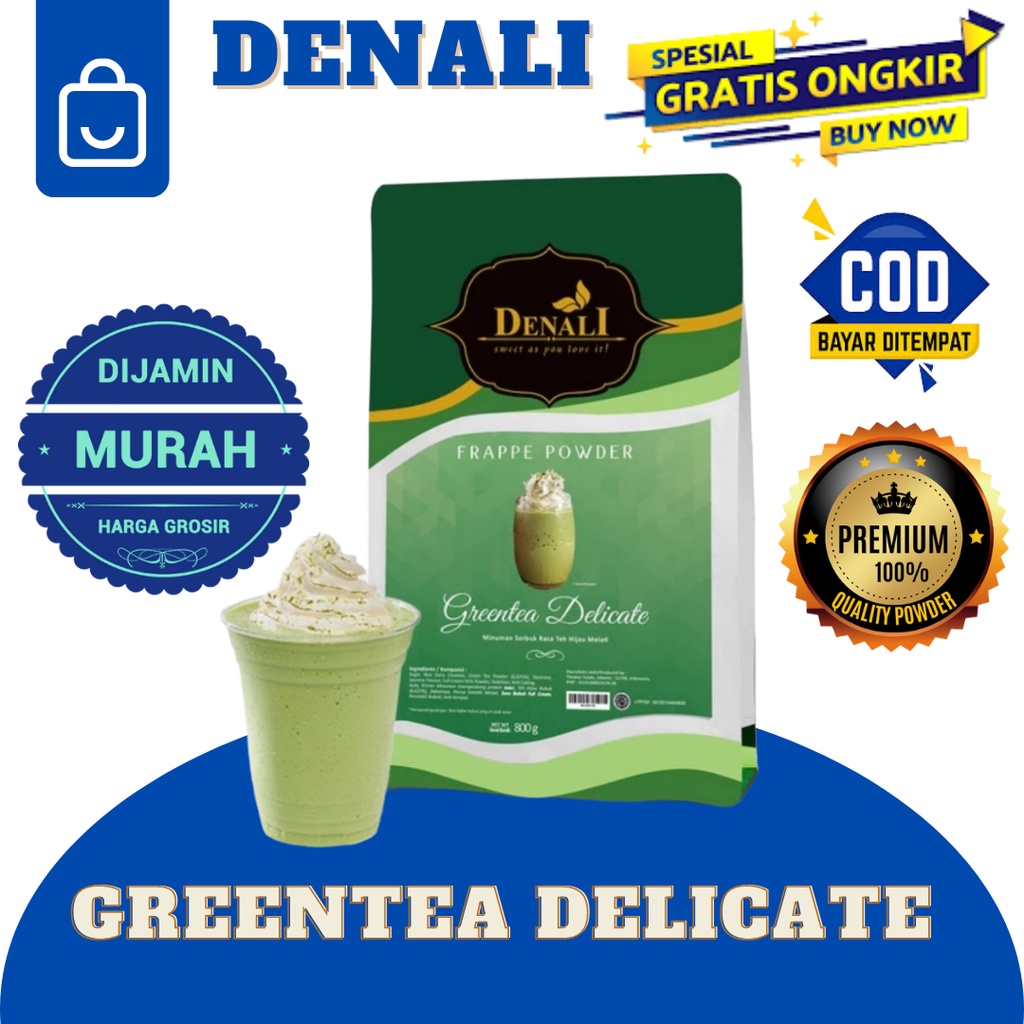 Jual Denali Greentea Powder Rasa Green Tea Frappe Teh Hijau Minuman