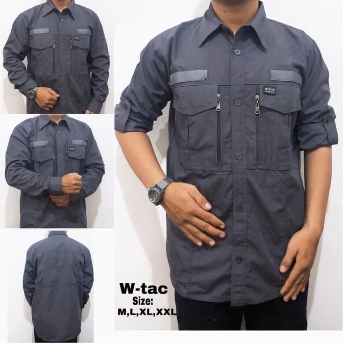 KEMEJA TACTICAL W TAC KEMAJA LAPANGAN BAHAN RISTOP  KOTAK KOTAK 5 11