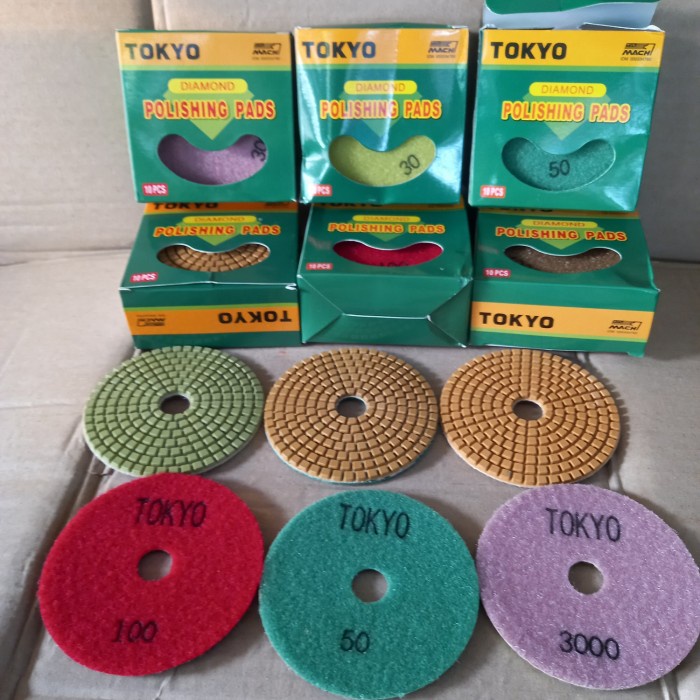 Pol Diamond Pad Poles Marmer / Diamond Poles Granit Tokyo 4 Inchi