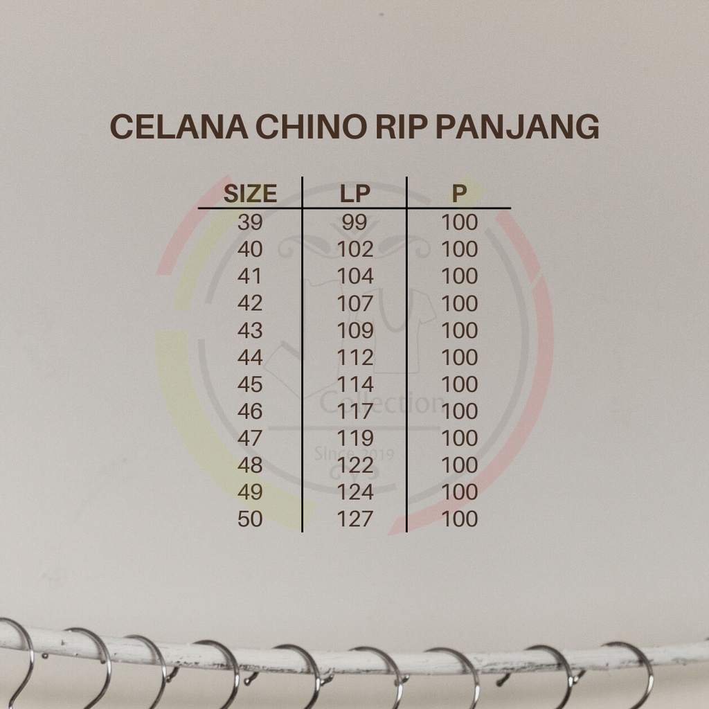 Celana Chino Panjang Pria Pinggang Kolor Rip Big Size Jumbo Premium 39 Sampai 50 JU64