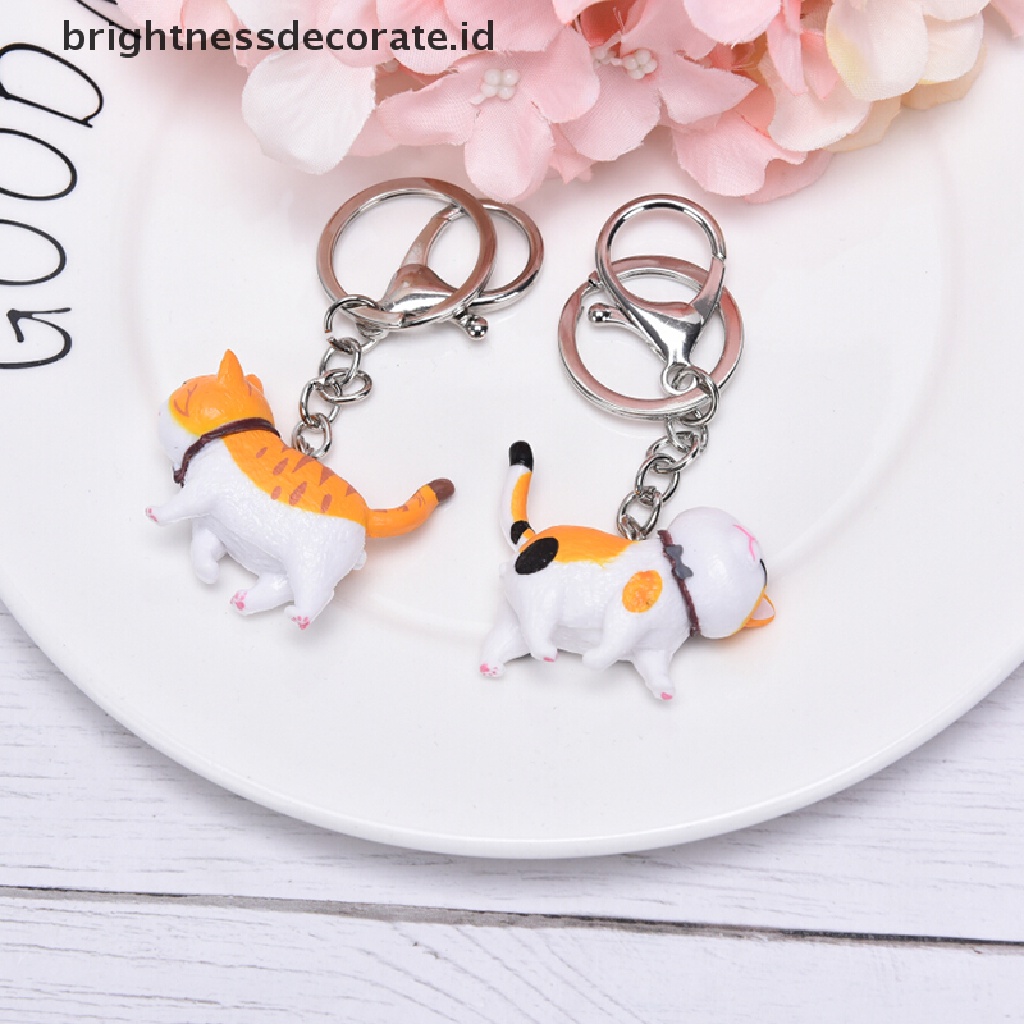 [Birth] New Lovely Cat Kitten Keychain Gantungan Kunci Handbag Liontin Ornamen Hadiah Mainan Anak [ID]