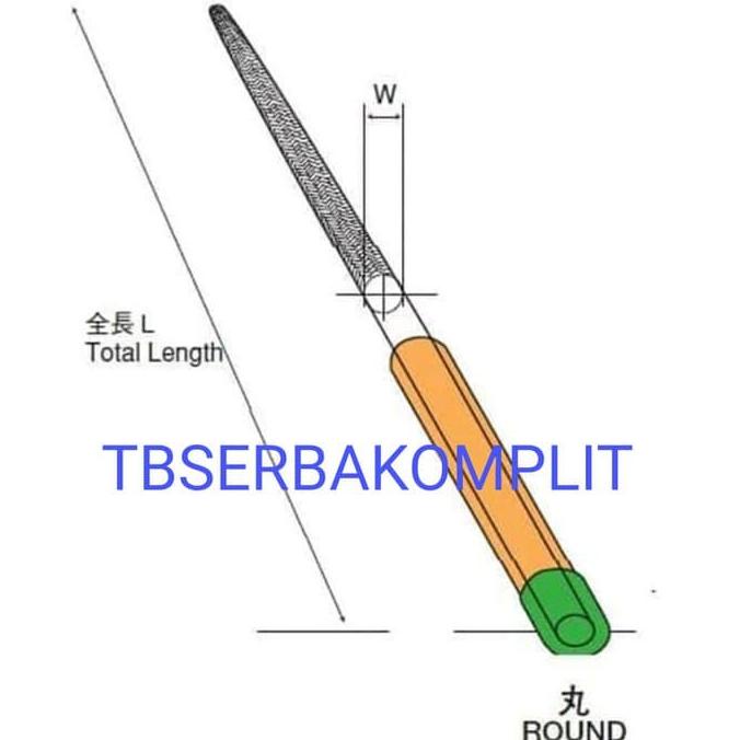 Tsubosan Kikir Besi Bulat 2,5mm MA-01202 Japan Round Files 2 Cuts sumberh11 Murah