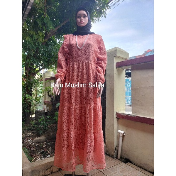 gamis brokat jumbo murah dress kondangan gamis lebaran