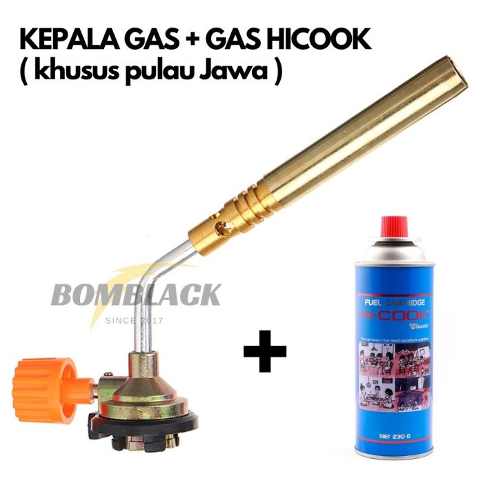 Paket Kepala Gas Blow Torch Blender Las Manual Kuningan + Gas Hicook