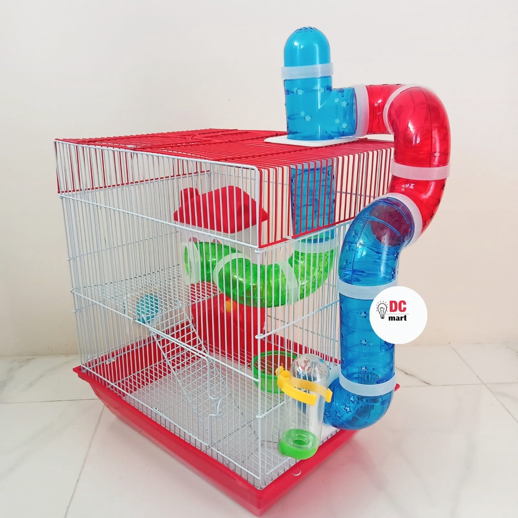 Kandang Hamster 2 susun tipe FUNTASTIC /HM-07/Villa Hewan Hamster / Rumah Hamster