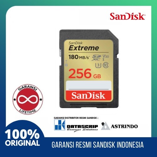 SanDisk Extreme SDXC UHS-I Card 256 GB 180MB/s