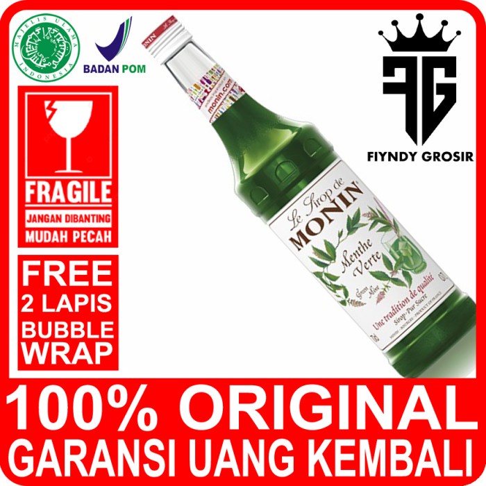 

GREEN MINT SYRUP 700ML MERK MONIN / SIRUP /CAFE/ MONIN /KEDAI/KOPI