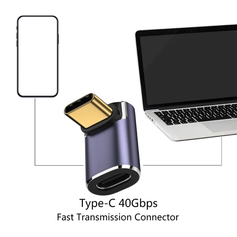 Btsg USB C Adapter USB 4.0 Adapter 40Gbps (1Paket), PD100W Fast Charging, Extender Male to Female Tipe-C Untuk Laptop, Tablet