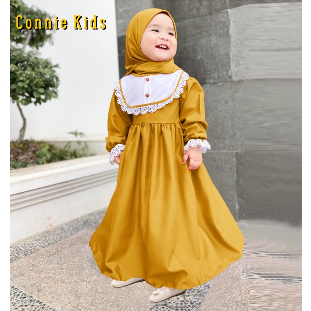 FenishaStore Connie Kid's Dress Muslim Anak Perempuan Terbaru Usia 3-5 Tahun