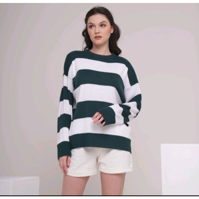 Eira Sweater Rajut Oversized Atasan Knitted//O`neck/Kerah bulat