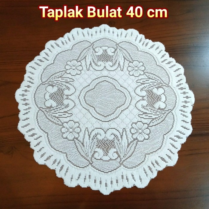 ] Taplak Meja Sudut Bulat Bundar Putih Kecil Tatakan Vas Bunga Guci