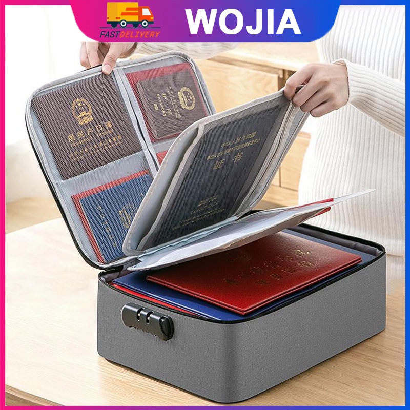 Tas Dokumen Tas Travel Dokumen Document Storage Box dengan Password  / Document Keeper / Document Storage Bag / Tas Dokumen Penting