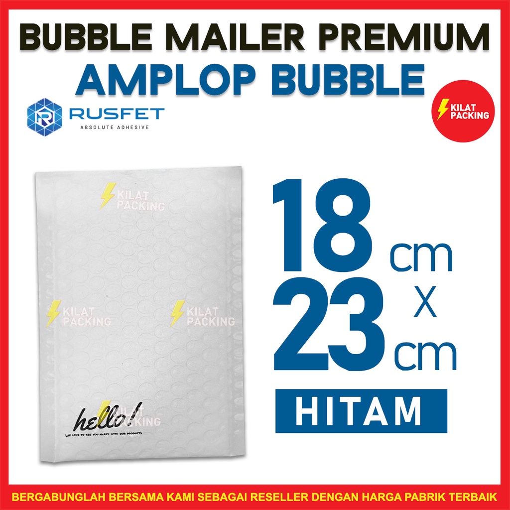 

AMPLOP BUBBLE 18CM X 23CM - BUBBLE MAILER - BUBBLE PACKING HELLO PREMIUM TERMURAH WHITE MATTE