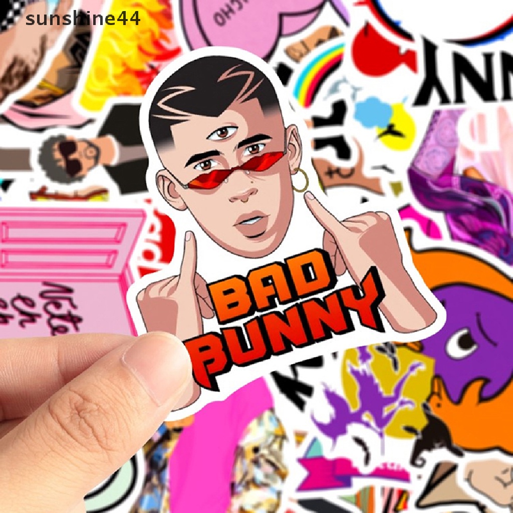 Sunshine 50pcs Bad Bunny Album Baru Un Verano Sin Ti Graffiti Stickers Decals Mainan DIY Koper Telepon Laptop Sepeda Stiker.