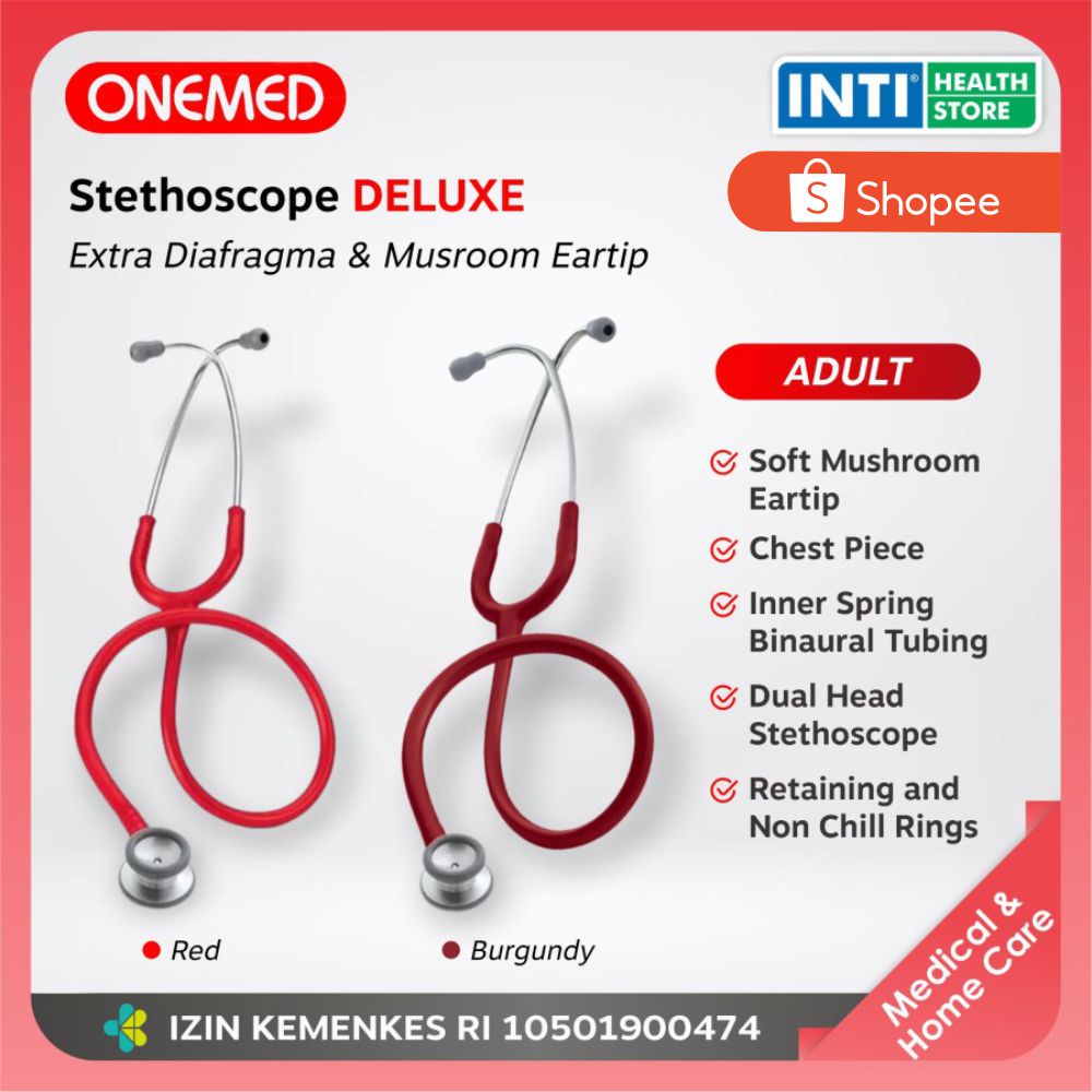 Onemed | Stetoskop Deluxe Dewasa | Stethoscope Economic Packaging