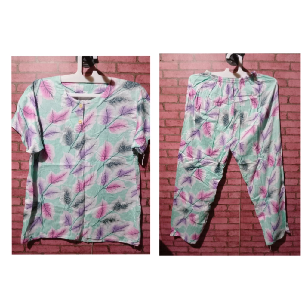 DASTER SETELAN GOGO SETELAN LENGAN PENDEK CELANA PANJANG BATIK WANITA KULOT BAJU TIDUR PENDEK